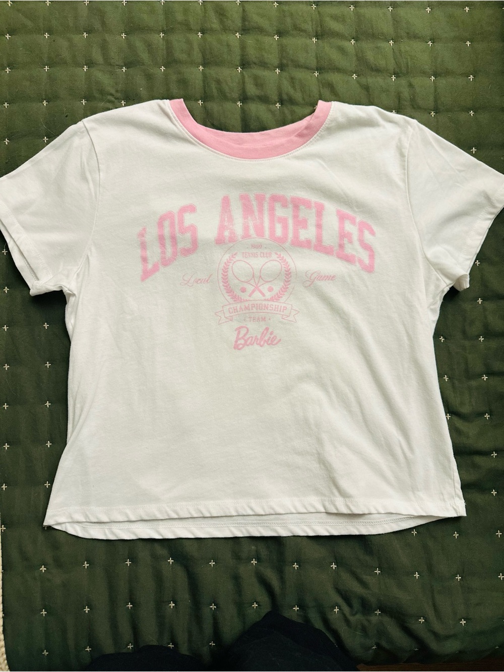 LOS ANGELES Barbie White crop top tee!